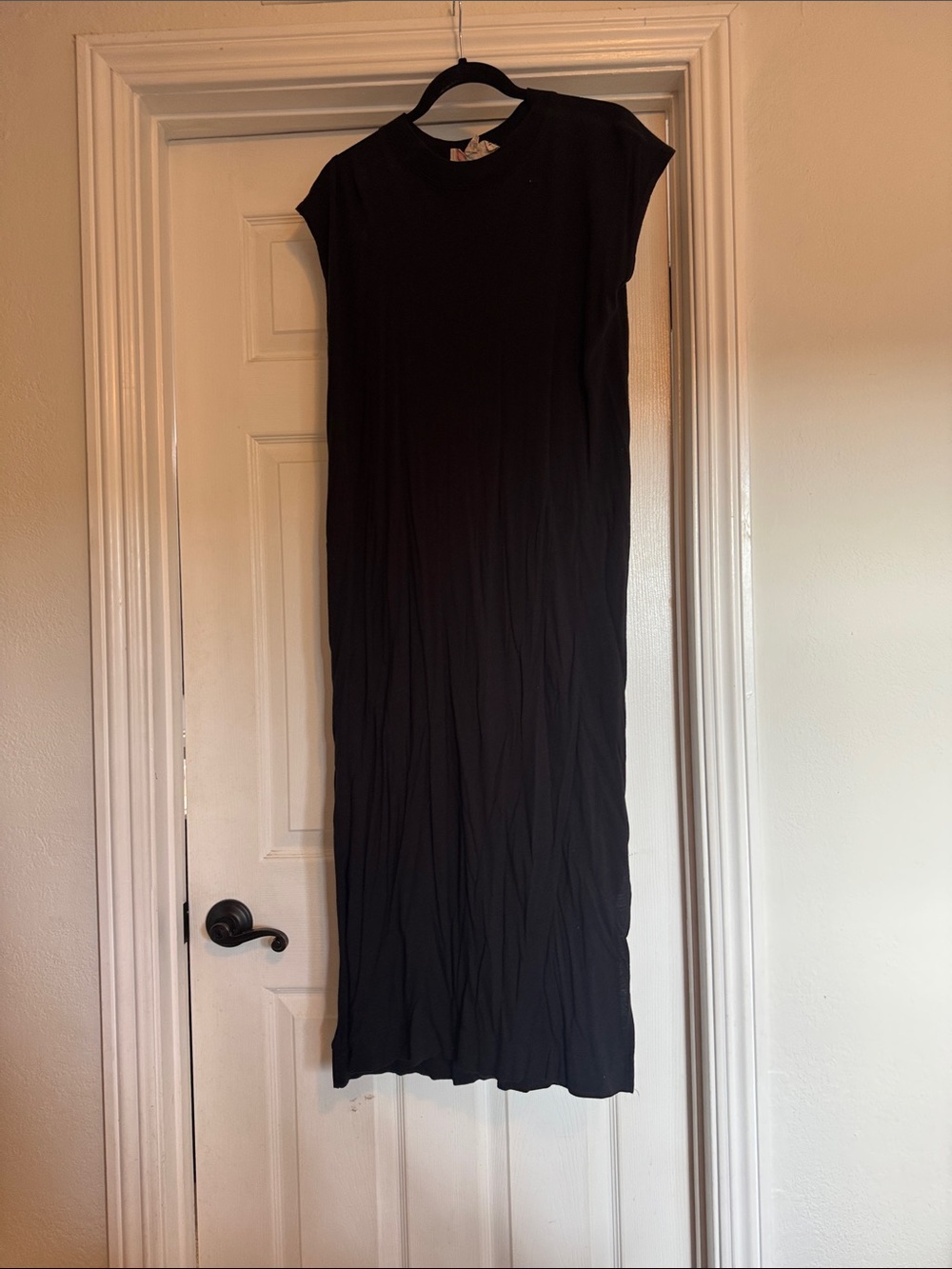 Free People Black Cap-Sleeve Maxi Dress